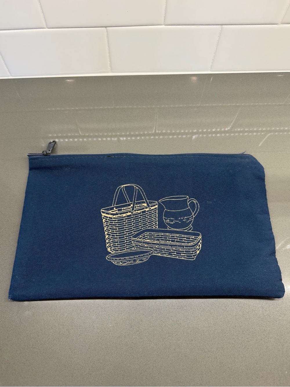 Longaberger Basket Vintage Zippered Money Cash Bank Bag